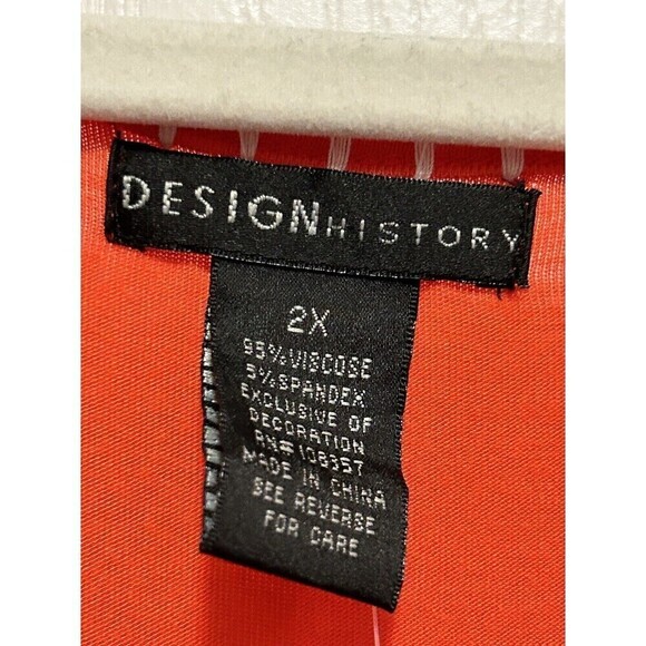 Design History Sleeveless Embroidered Dress Women’s Plus Size 2X Persimmon Tank - Picture 3 of 13